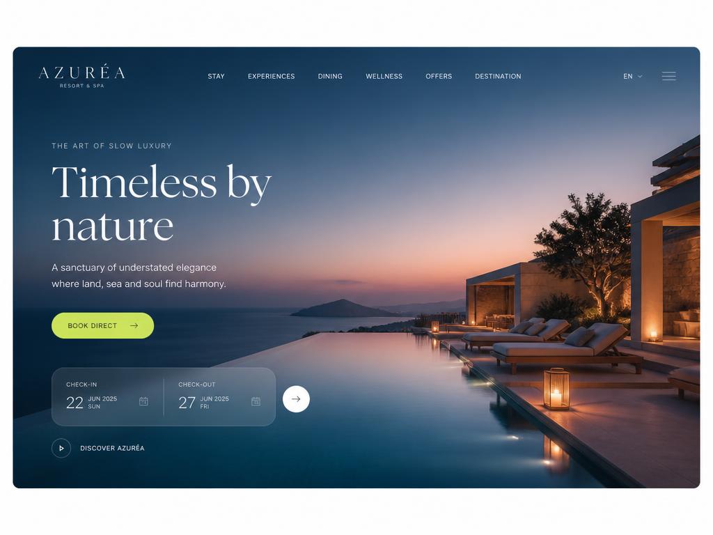 Ocean view resort · 52 rooms — concept redesign after direct-booking rebuild